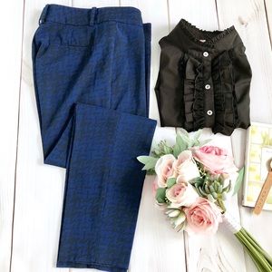 Ann Taylor Dark Blue Pattern Trouser Size 2